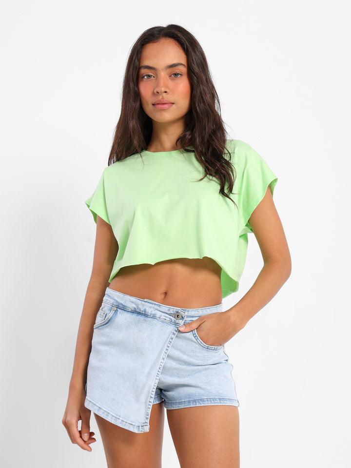 Cap Sleeve Cropped T-Shirt