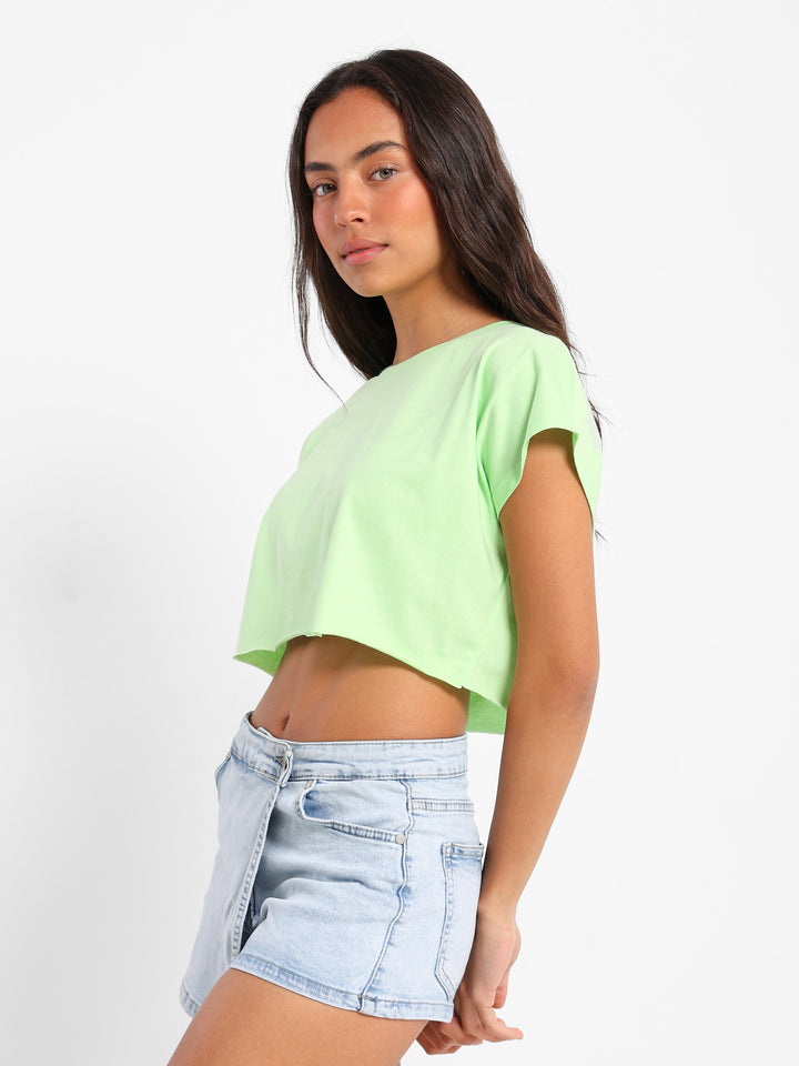 Cap Sleeve Cropped T-Shirt