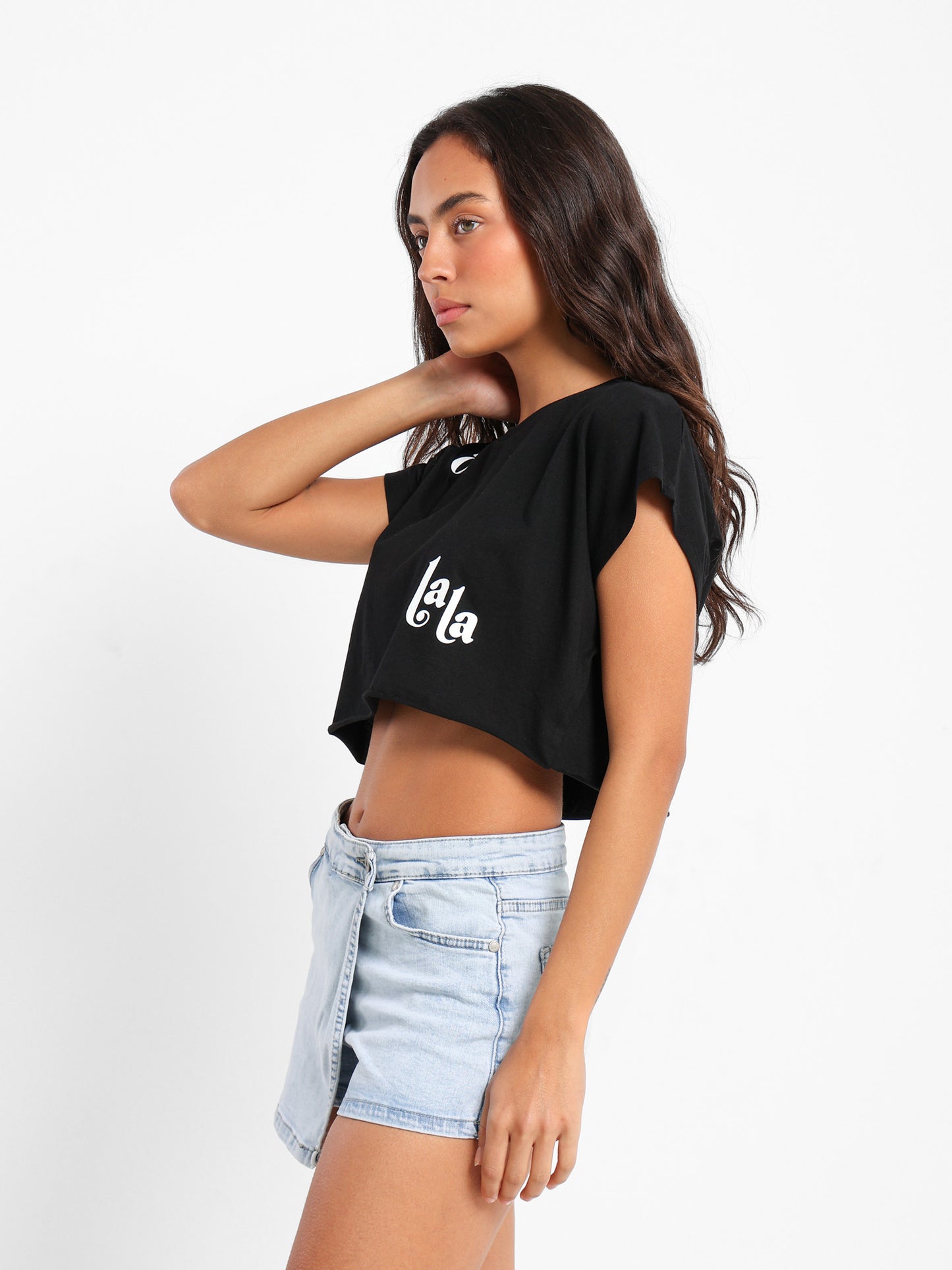 Oh La La Print Cropped T-Shirt