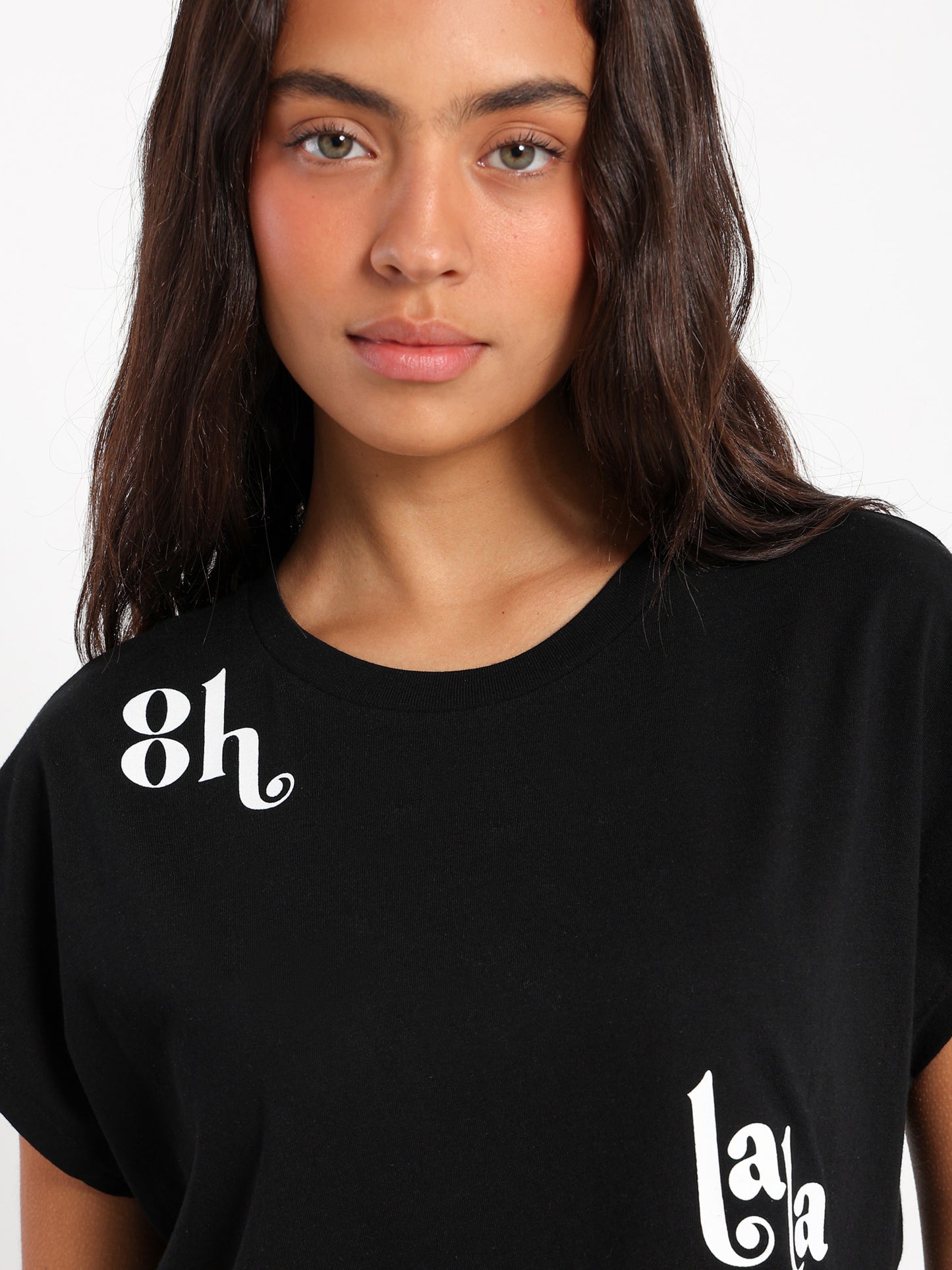 Oh La La Print Cropped T-Shirt