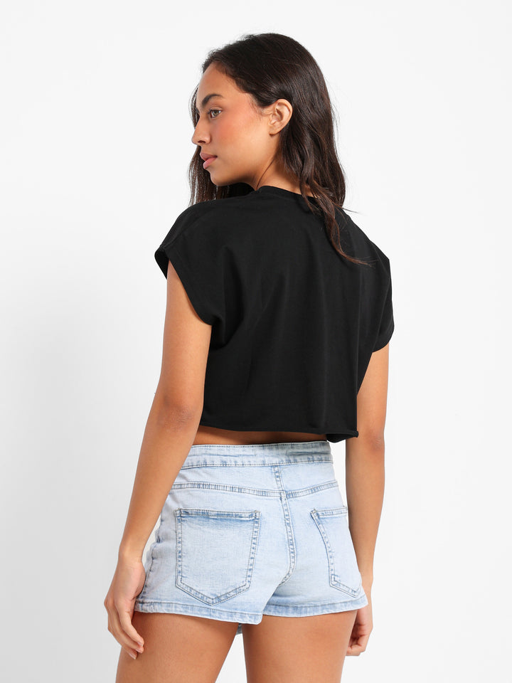 Cap Sleeve Cropped T-Shirt