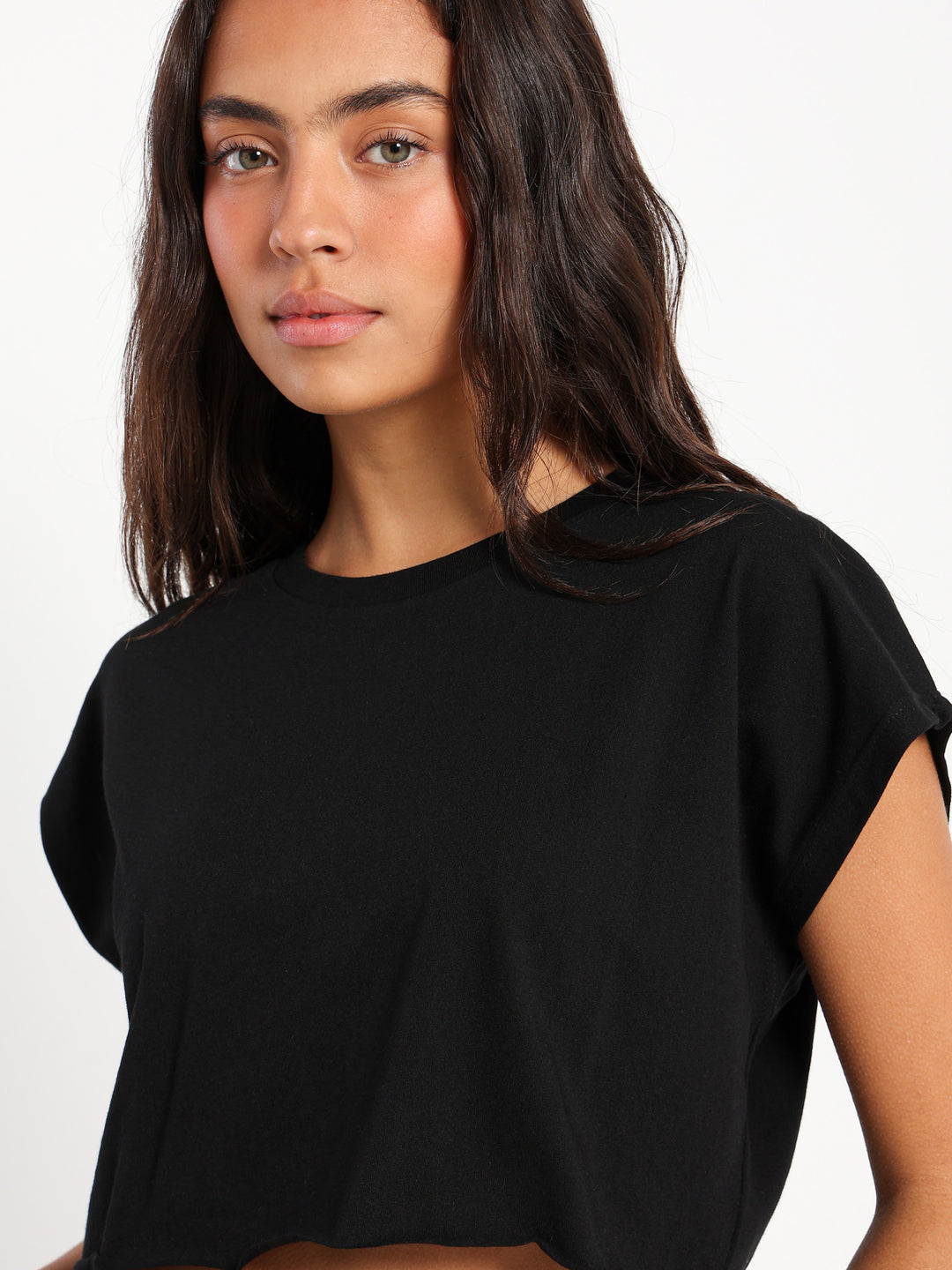 Cap Sleeve Cropped T-Shirt