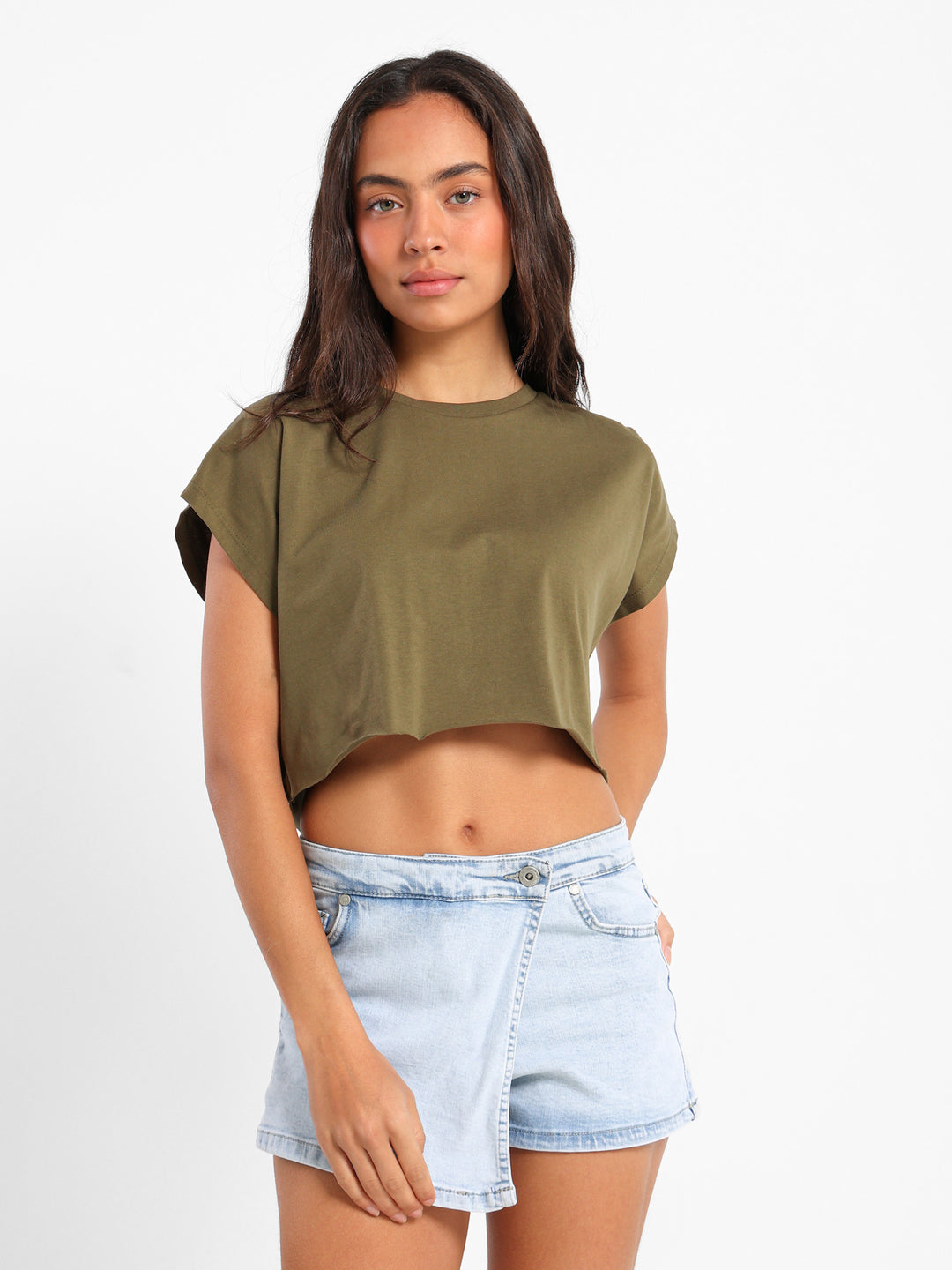 Cap Sleeve Cropped T-Shirt
