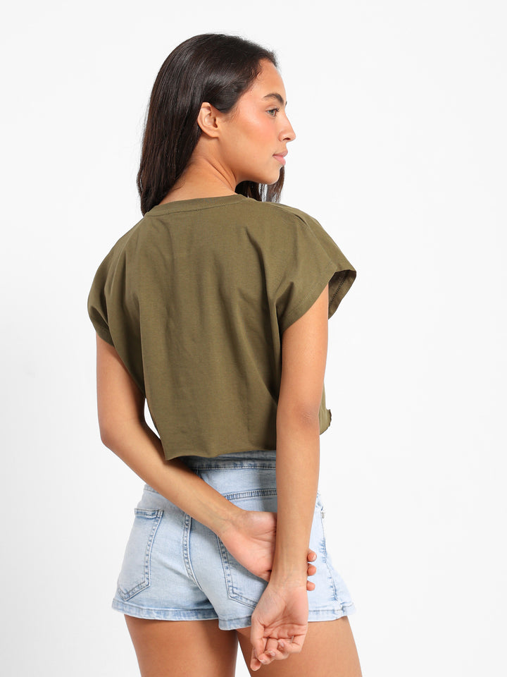 Cap Sleeve Cropped T-Shirt