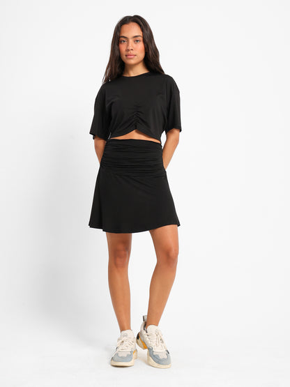 Solid Mini Casual Skirt