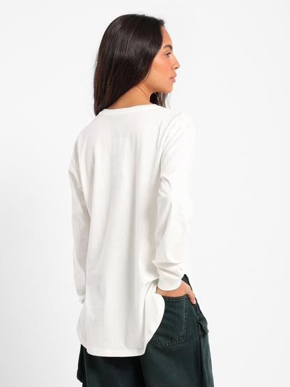 Text on Photo Oversized Long Sleeve T-Shirt