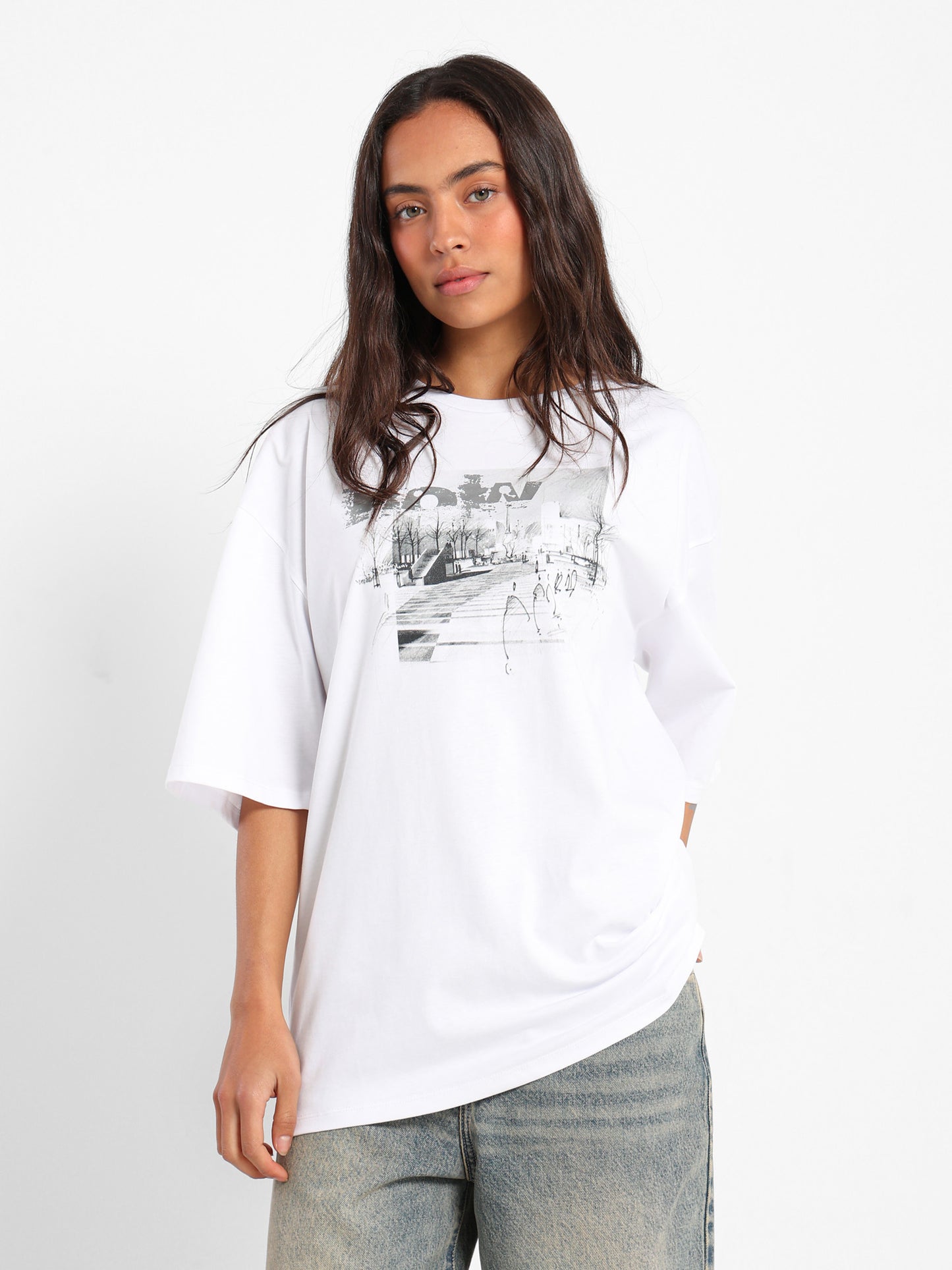 Oversized T-Shirt City Street Print