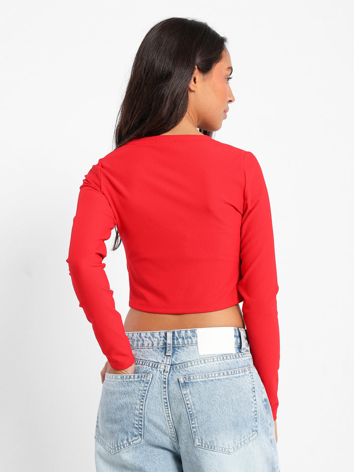 Ribbed Cropped Cardigan