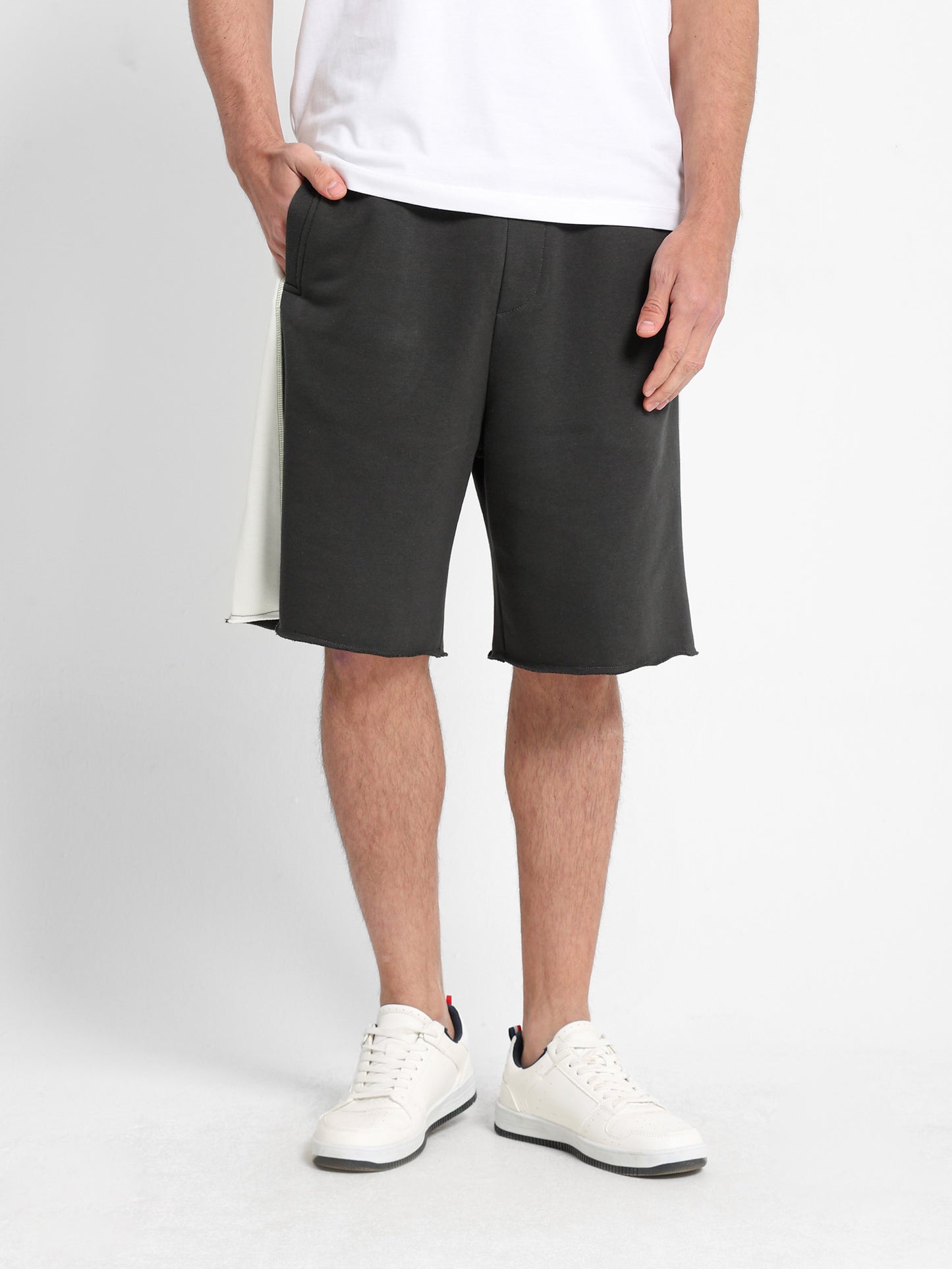 Knee-Length Shorts with Side Panels