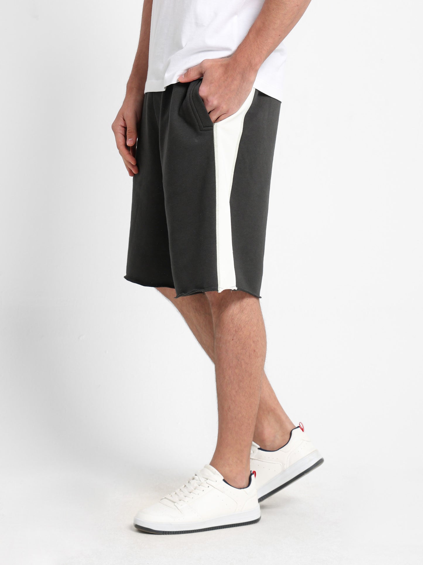 Knee-Length Shorts with Side Panels