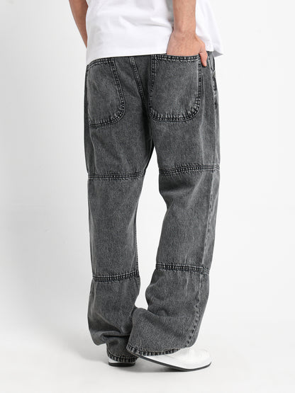 Loose Fit Jeans with Waist Cord