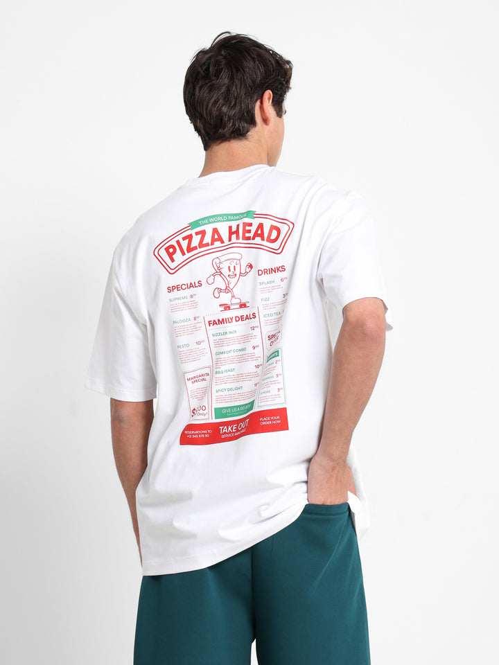 Pizza Head Printed T-Shirt
