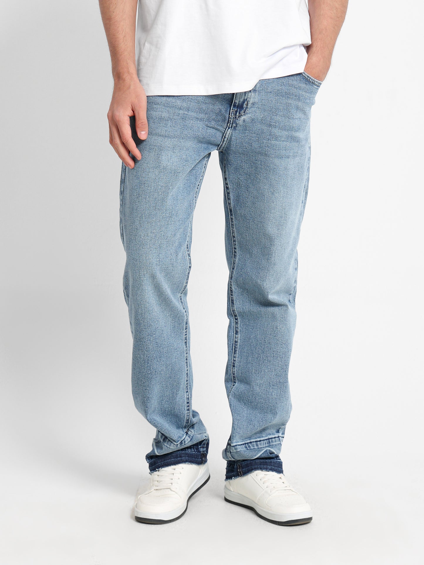 Regular Fit 5-Pocket Jeans with Unfinished Hem
