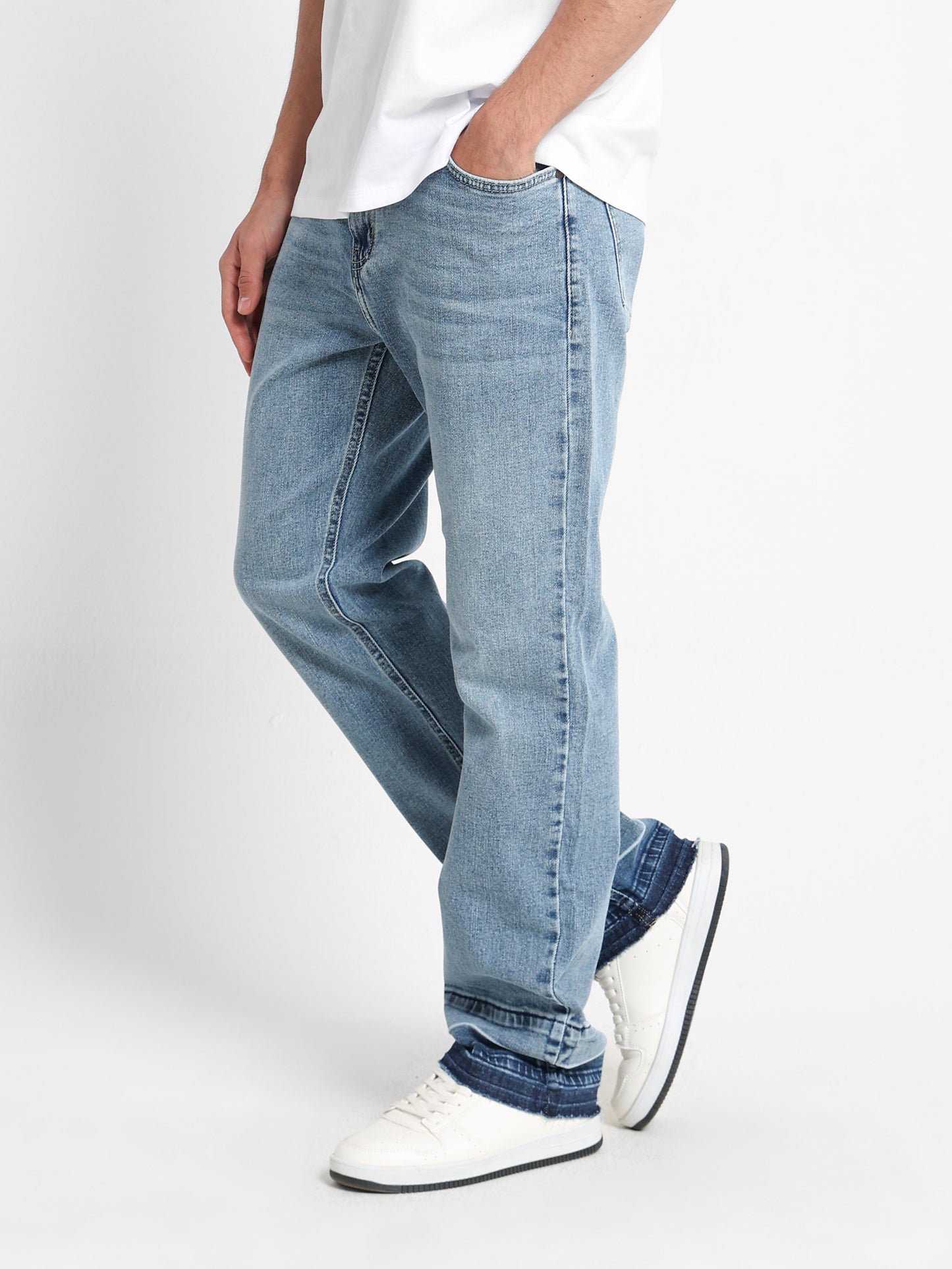 Regular Fit 5-Pocket Jeans with Unfinished Hem