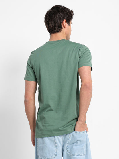 Front Text Print Short Sleeve  T-Shirt