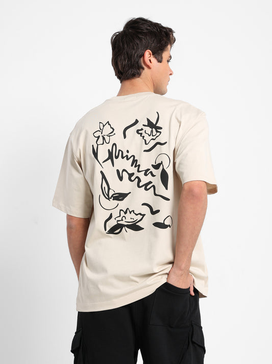 Artistic Sketched Flowers Graphic T-Shirt
