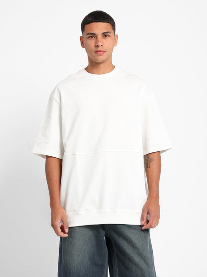 Oversized Melton T-Shirt with Derby Hem