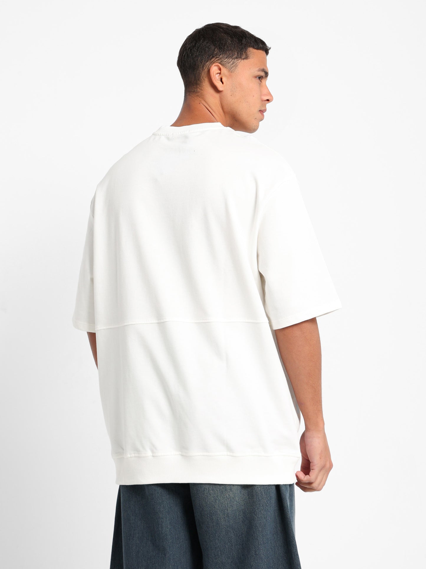 Oversized Melton T-Shirt with Derby Hem
