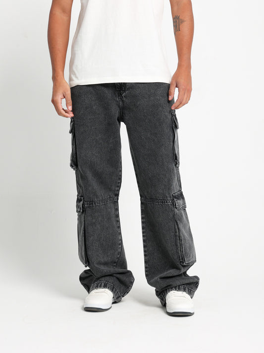 Multi-Pocket Loose Fit Jeans