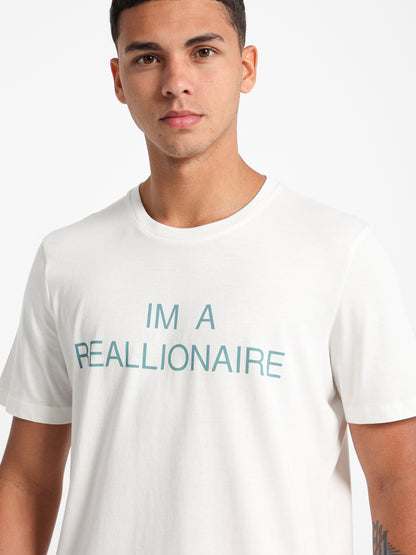 Iam A reallionaire Text Printed T-Shirt
