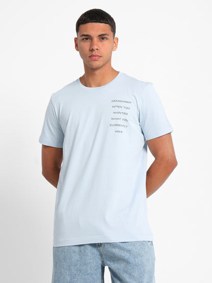 Chest Text Printed T-Shirt