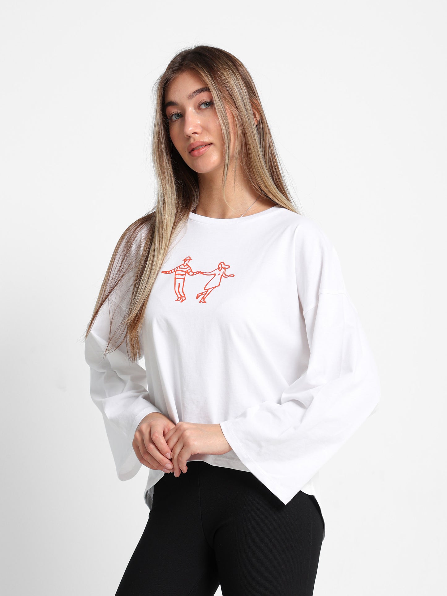 Hi-Low Front Print T-Shirt
