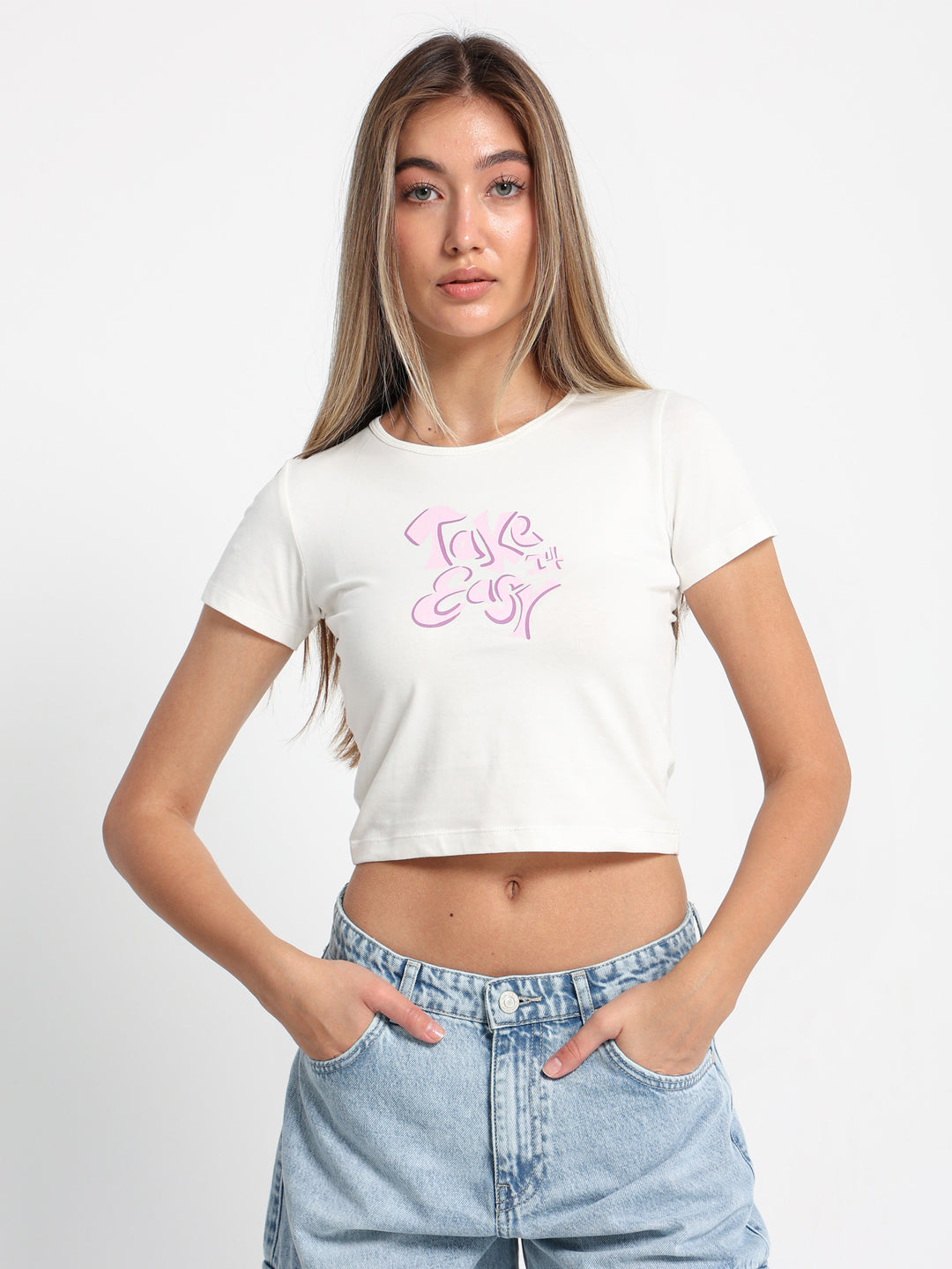 تي شيرت أطفال مطبوع "Take It Easy"