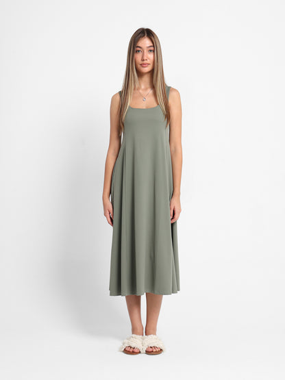 Sleeveless Dress with Waist Darts
