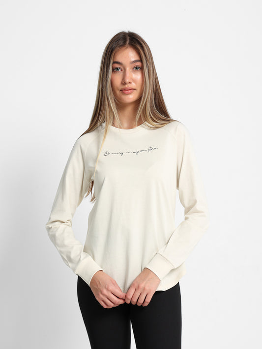 Text Print Raglan Sleeve T-Shirt
