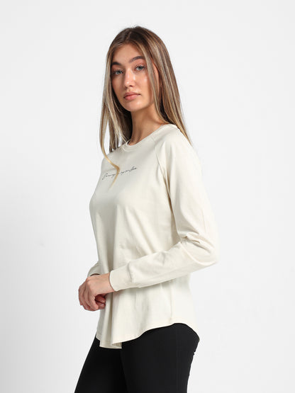 Text Print Raglan Sleeve T-Shirt