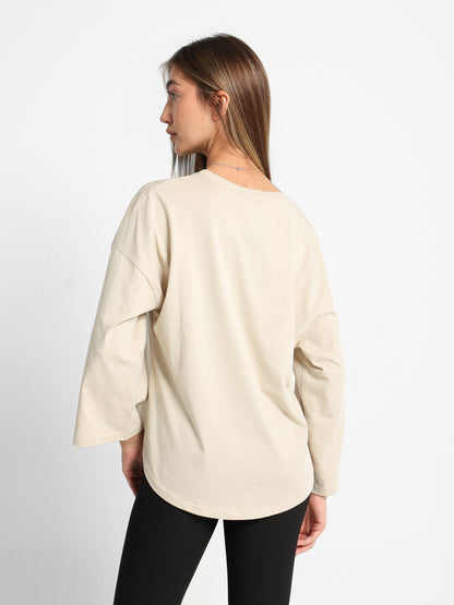 Minimal Flower Embroidery T-Shirt