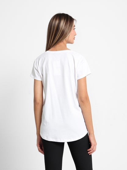 "Thoughts aren't fact" Text Print T-Shirt