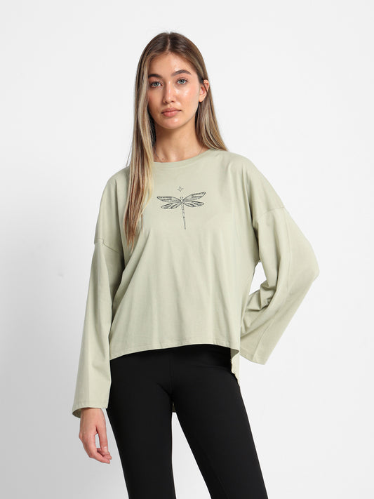 Dropped Shoulder Long Sleeve T-Shirt