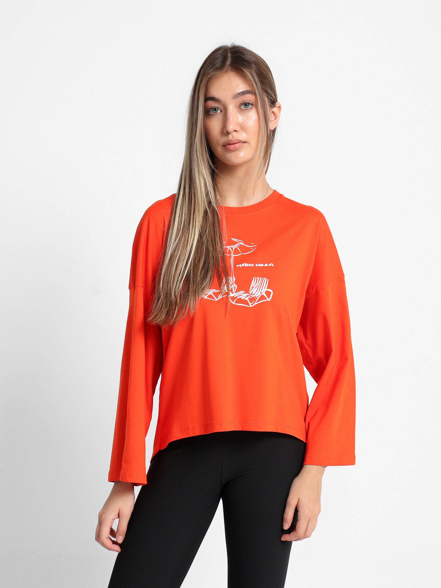 Beach Chairs Print Long Sleeve T-Shirt