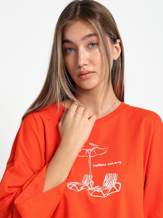 Beach Chairs Print Long Sleeve T-Shirt