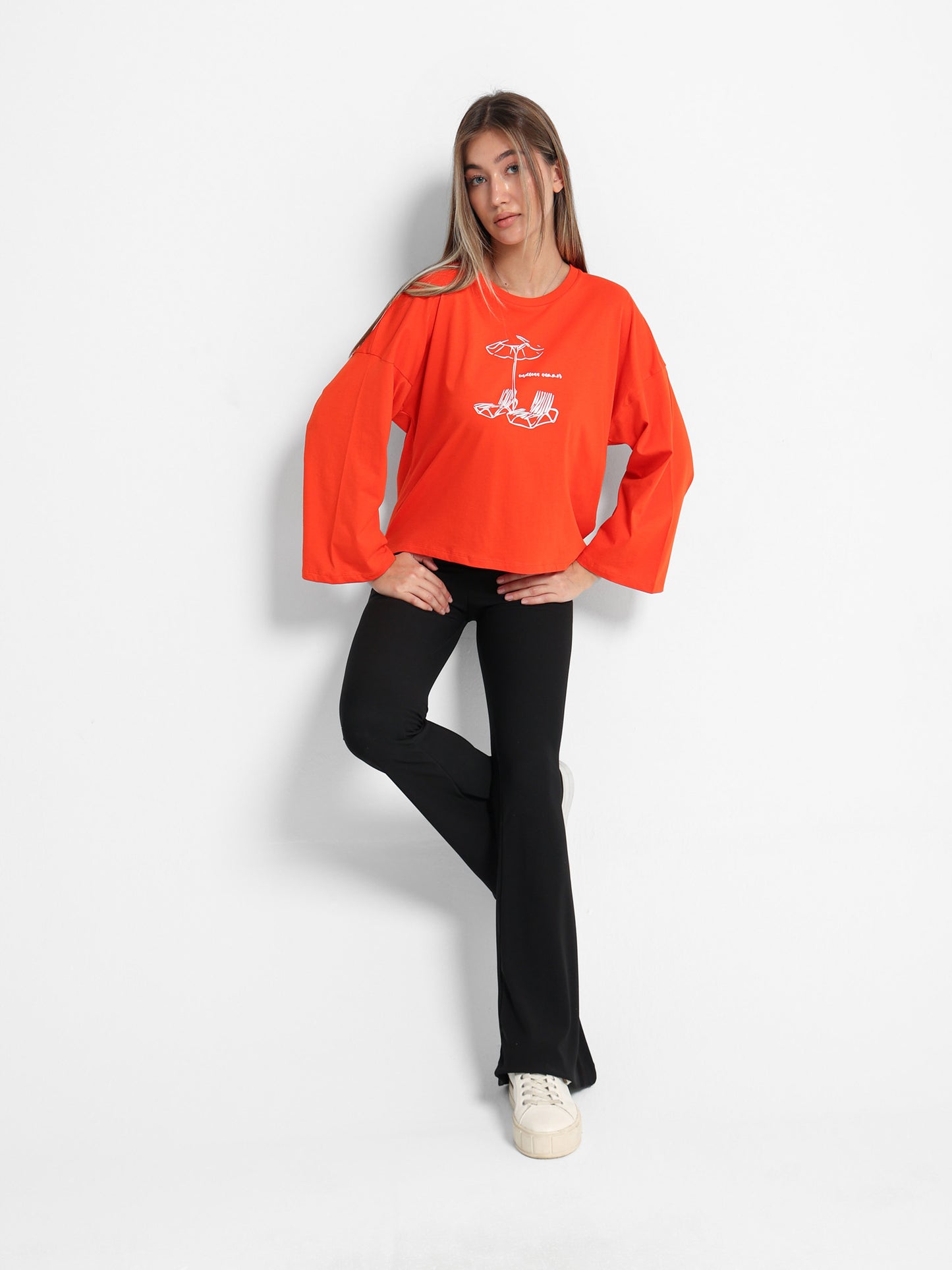 Beach Chairs Print Long Sleeve T-Shirt
