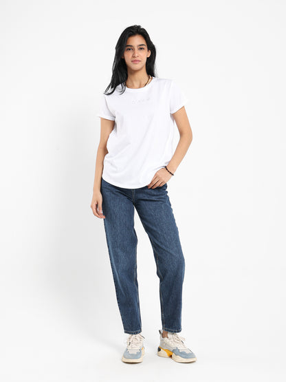 Silver Embroidered Design T-Shirt