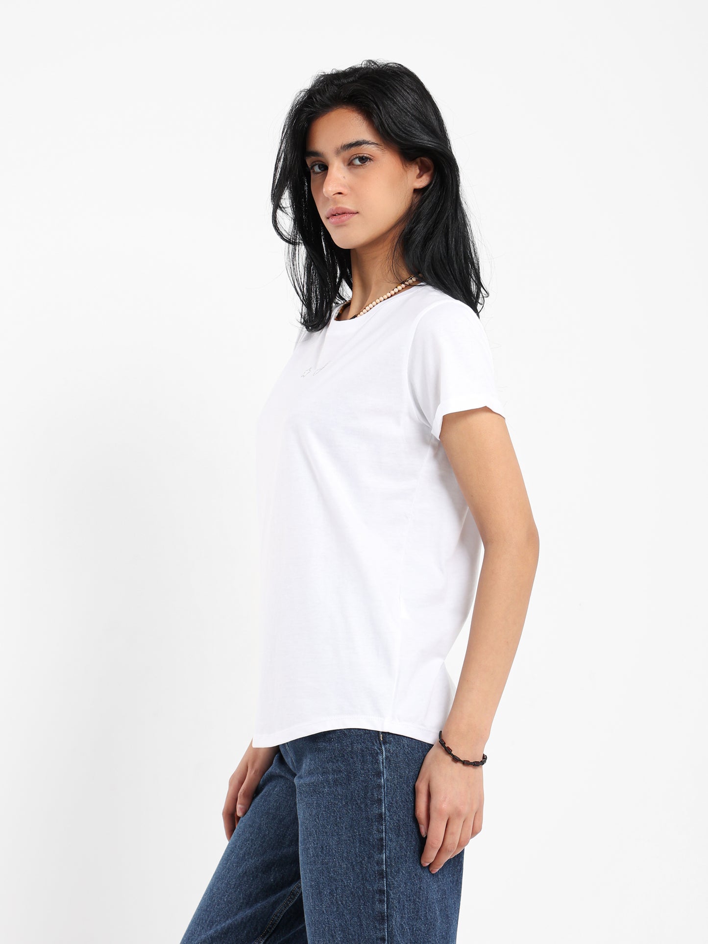 Silver Embroidered Design T-Shirt