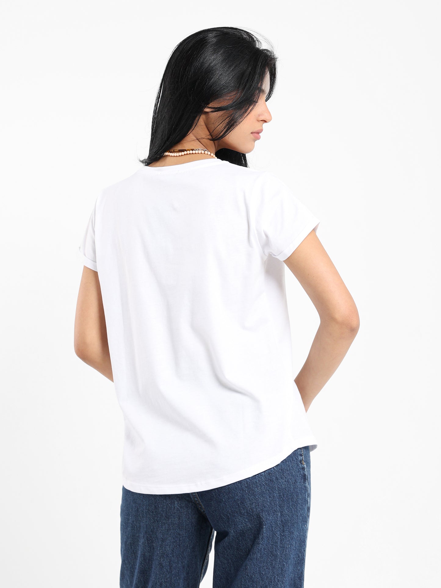 Silver Embroidered Design T-Shirt
