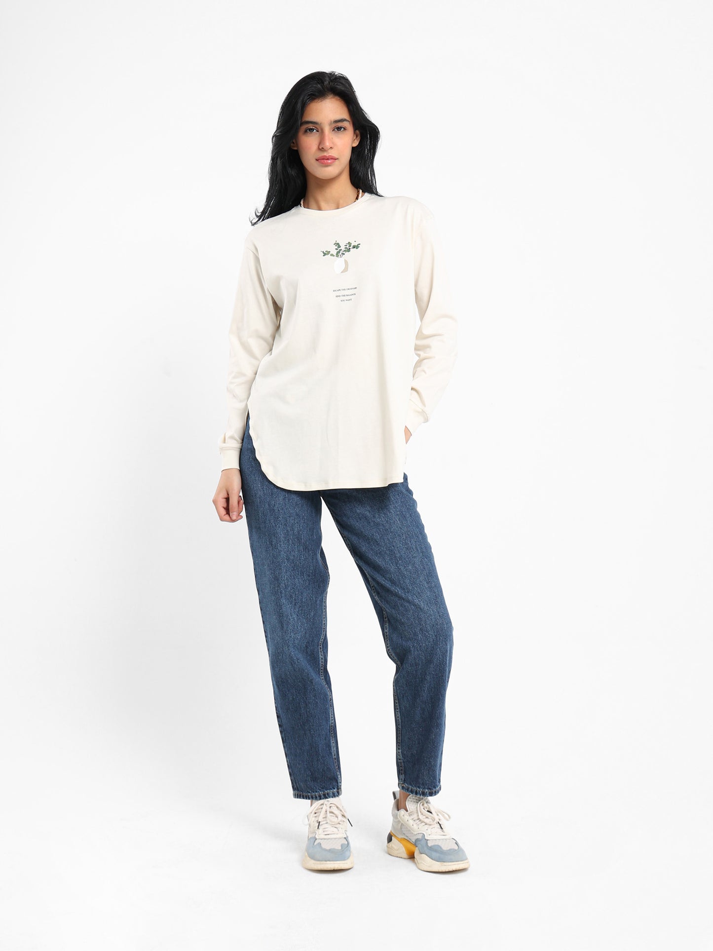 Front Print Long Sleeve T-Shirt