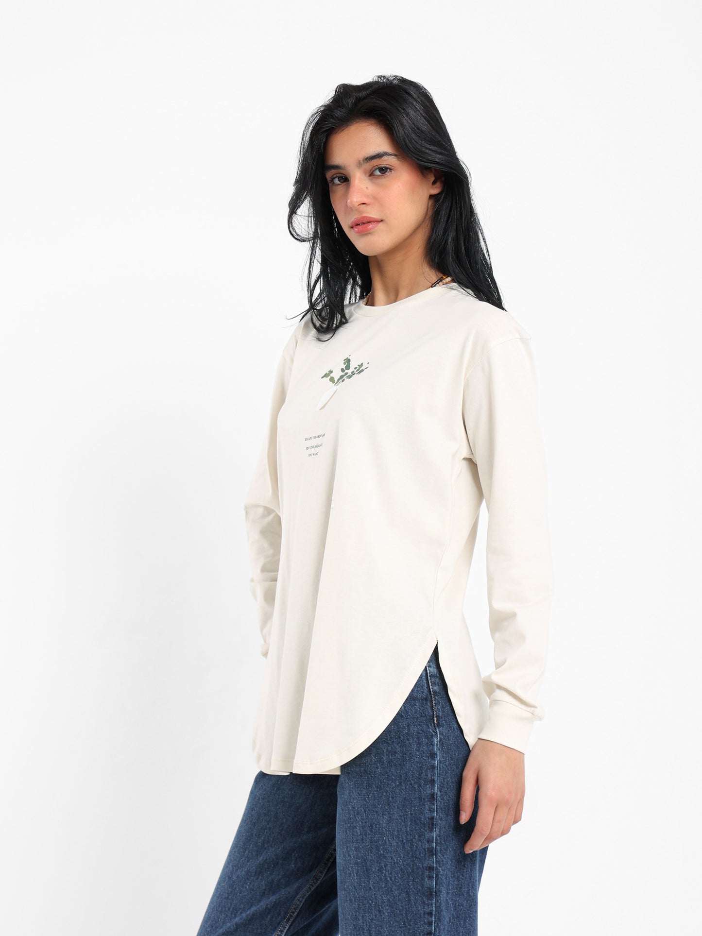 Front Print Long Sleeve T-Shirt