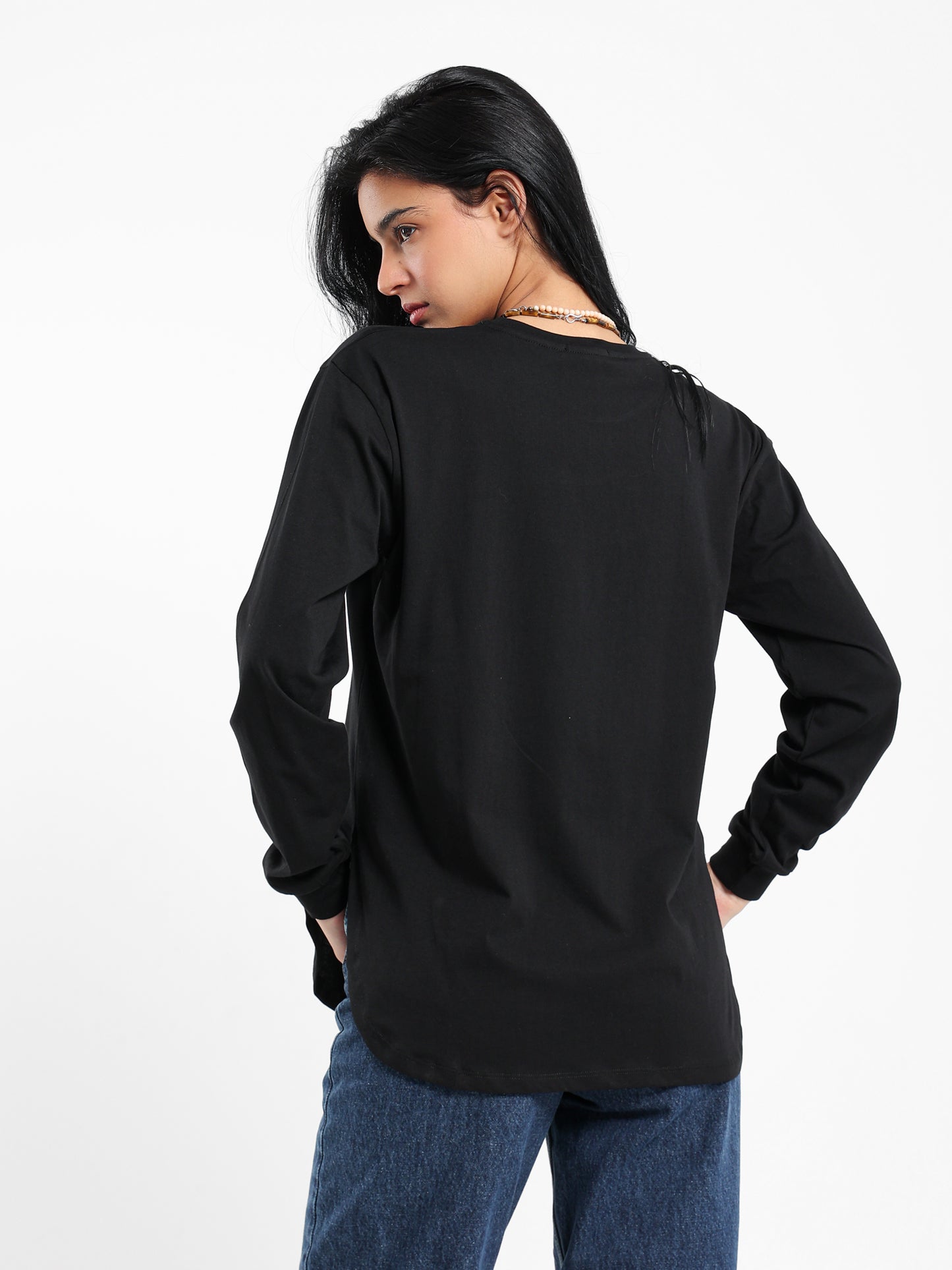 "Jardin du Village" Front Print Long Sleeve T-Shirt