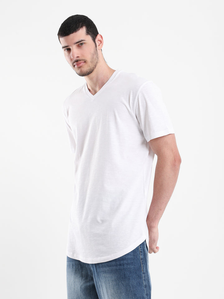 V-Neck Long Fit T-Shirt