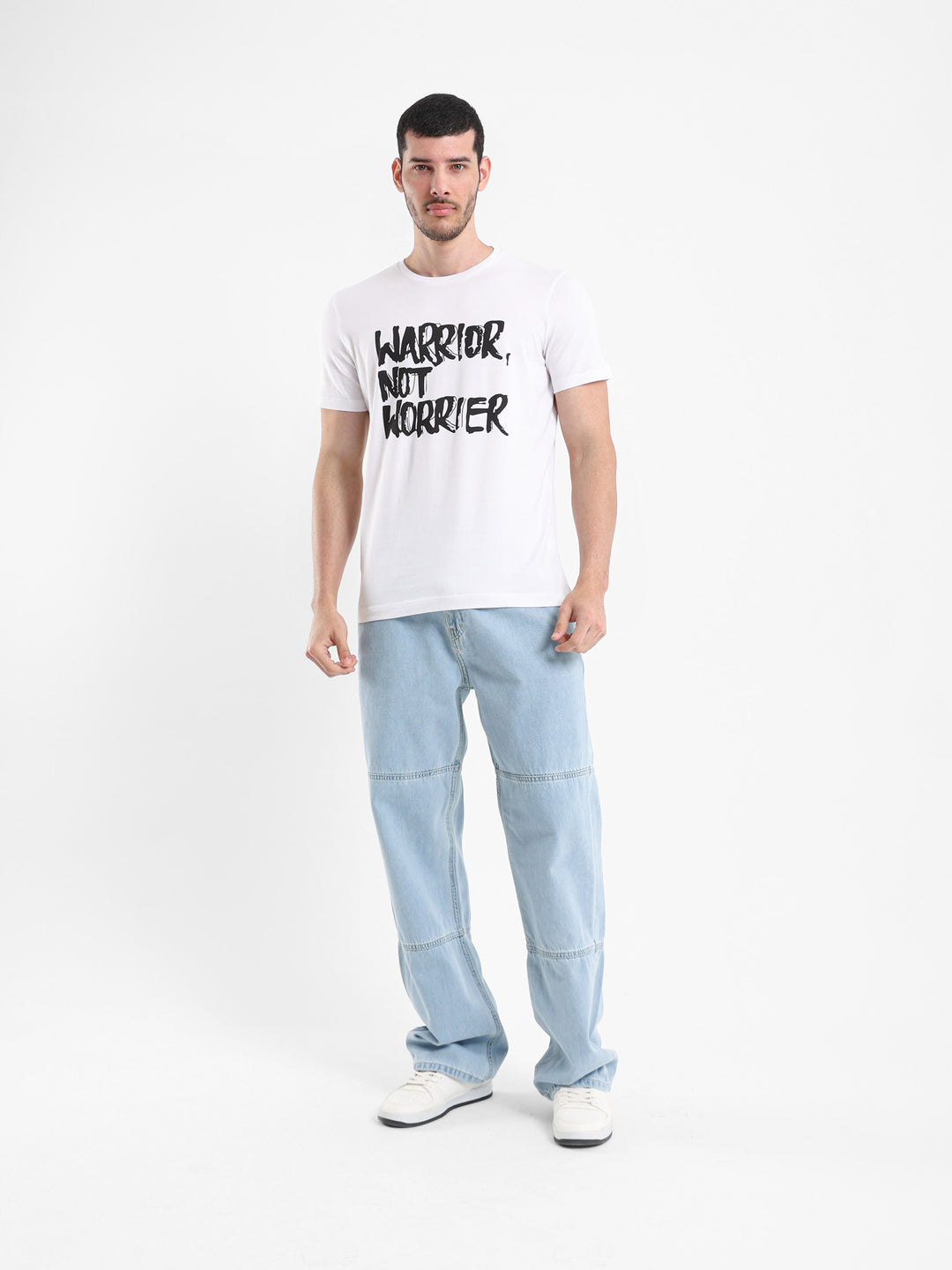 "Warrior Not Worrier" Front Print T-Shirt