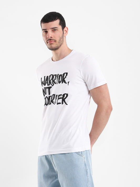 "Warrior Not Worrier" Front Print T-Shirt