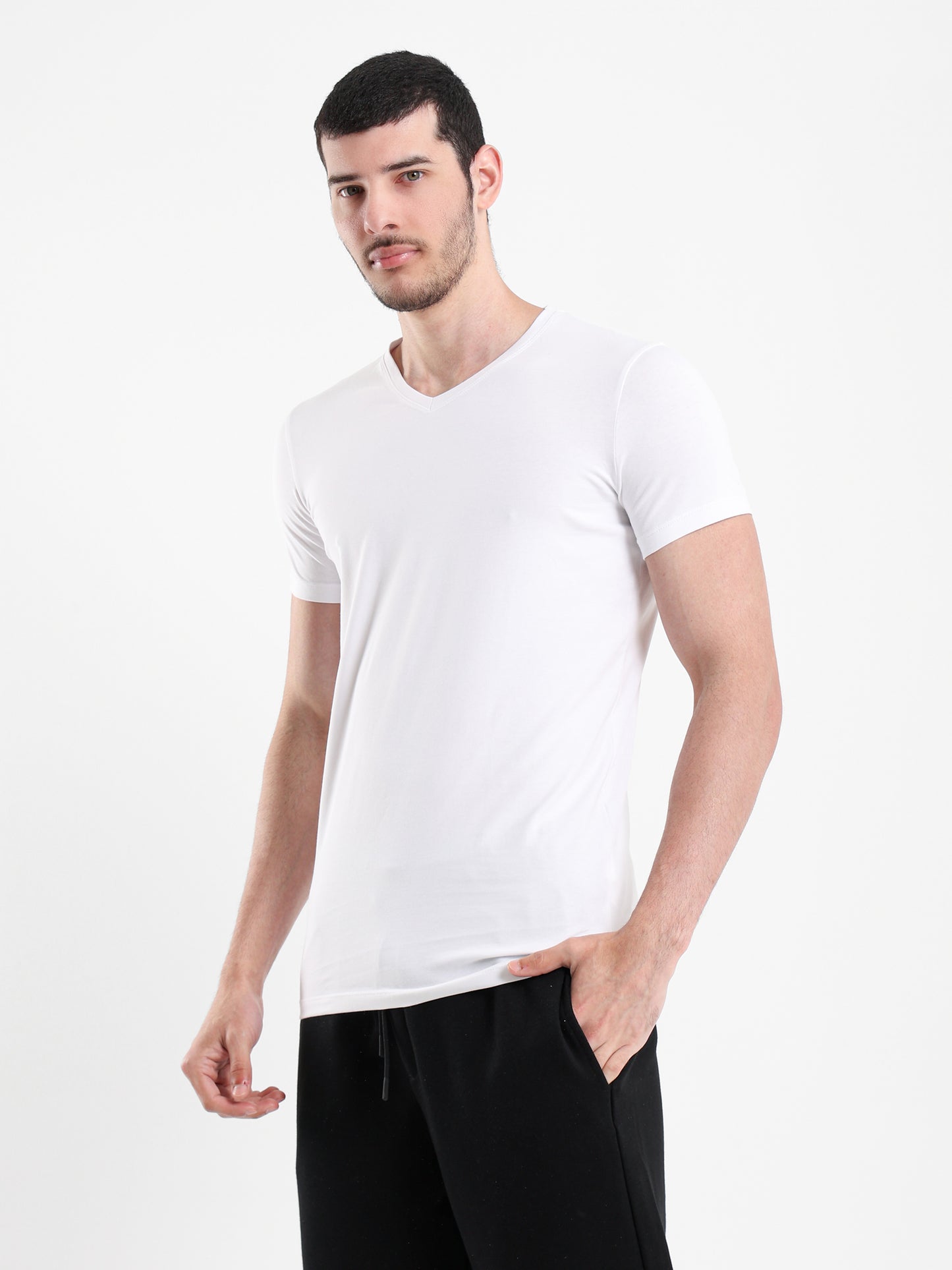 Basic Muscle Fit V-Neck T-Shirt