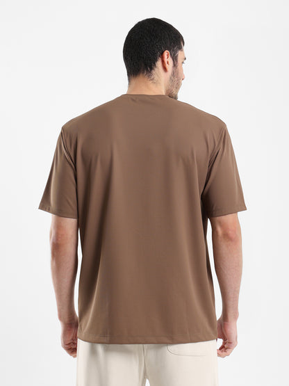 Pique-Style Solid Relaxed Fit T-Shirt