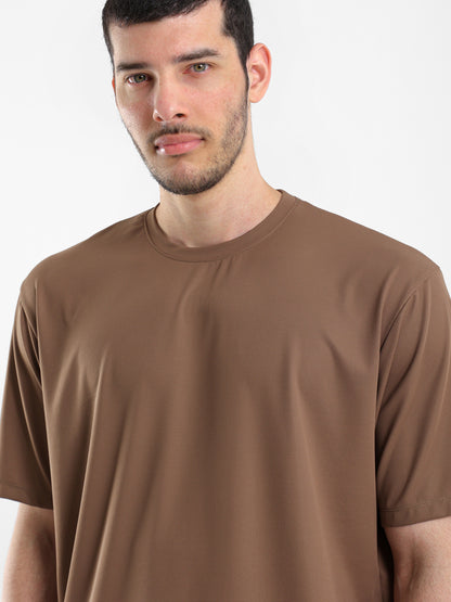 Pique-Style Solid Relaxed Fit T-Shirt