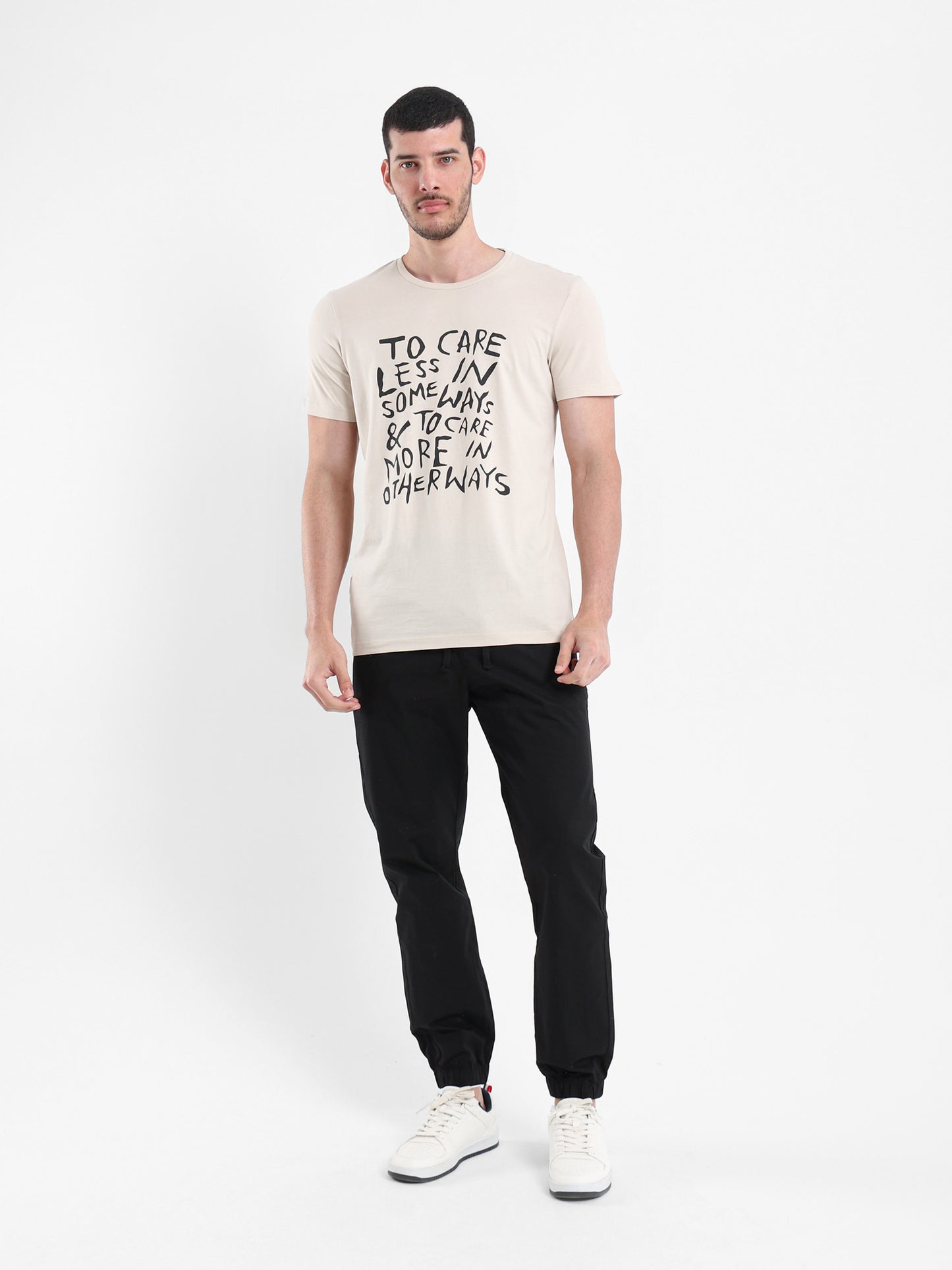 Front Text Print Casual T-Shirt