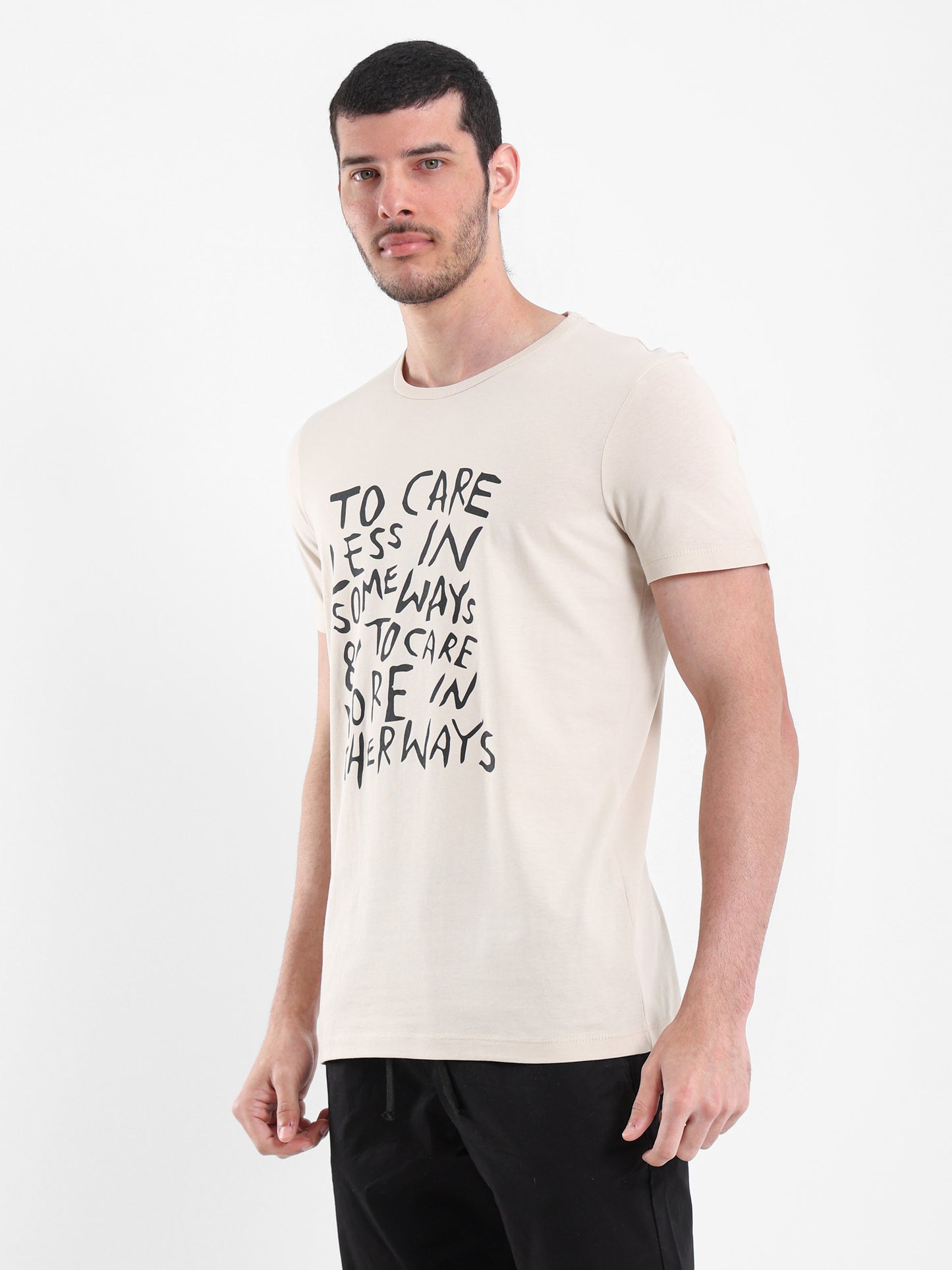 Front Text Print Casual T-Shirt
